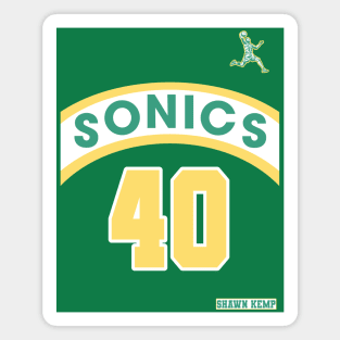 Shawn Kemp Retro Supersonics Jersey 90s Style Fan Art Magnet